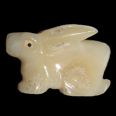 Honey Calcite bunny hand-carved 100*67*52mm 459g in sunlight - Rocks and Things Store
