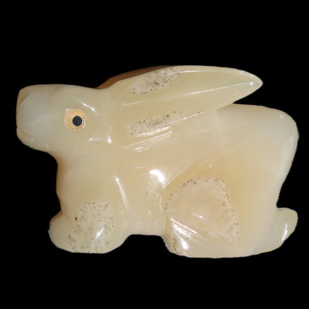 Honey Calcite bunny hand-carved 100*67*52mm 459g in sunlight - Rocks and Things Store