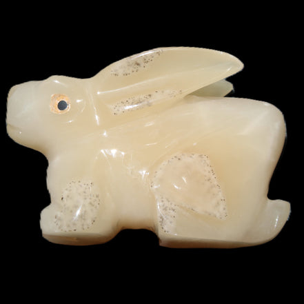 Honey Calcite bunny hand-carved 100*67*52mm 459g in sunlight - Rocks and Things Store
