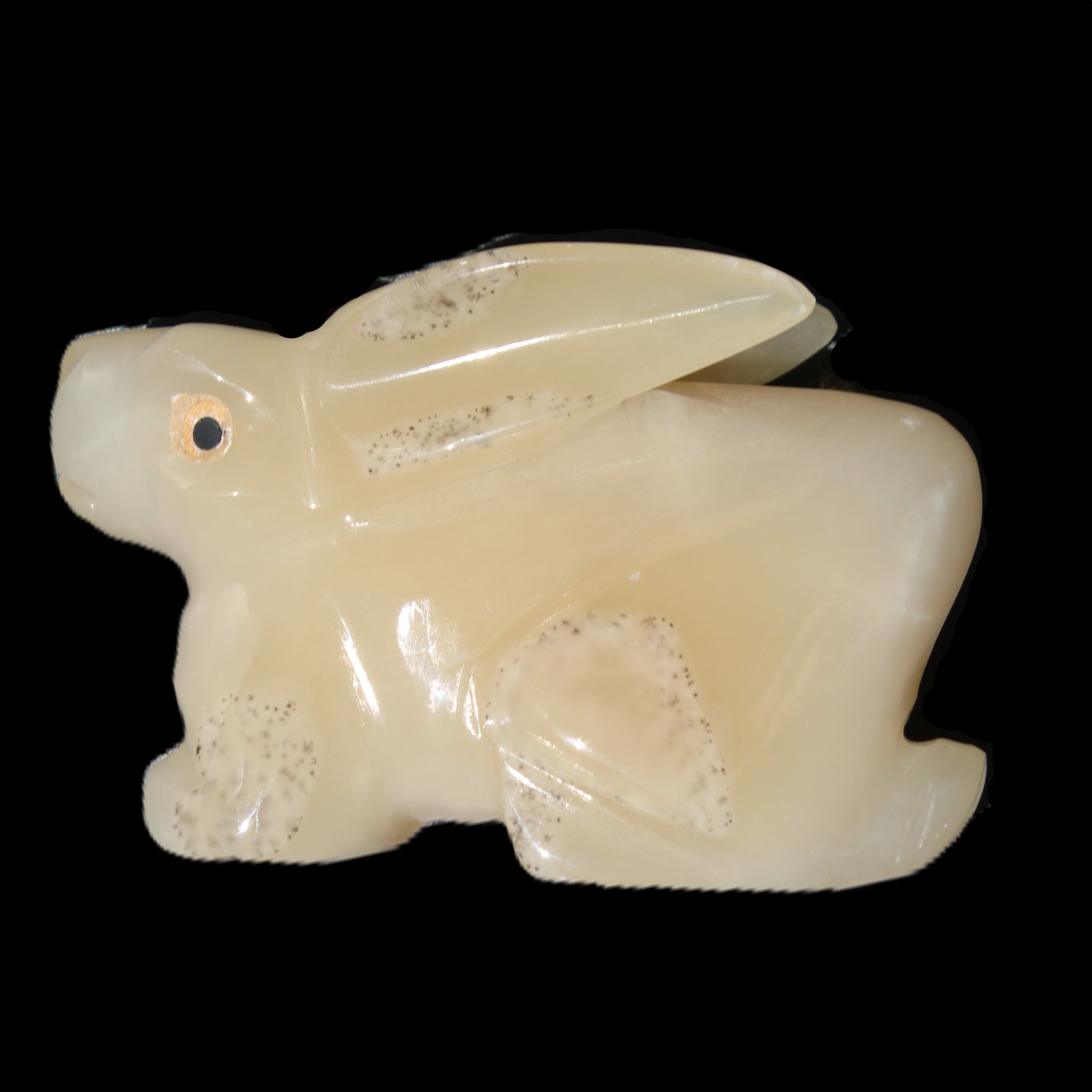 Honey Calcite bunny hand-carved 100*67*52mm 459g in sunlight - Rocks and Things Store