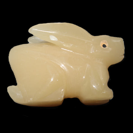 Honey Calcite bunny hand-carved 100*67*52mm 459g in sunlight - Rocks and Things Store