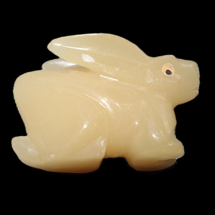 Honey Calcite bunny hand-carved 100*67*52mm 459g in sunlight - Rocks and Things Store