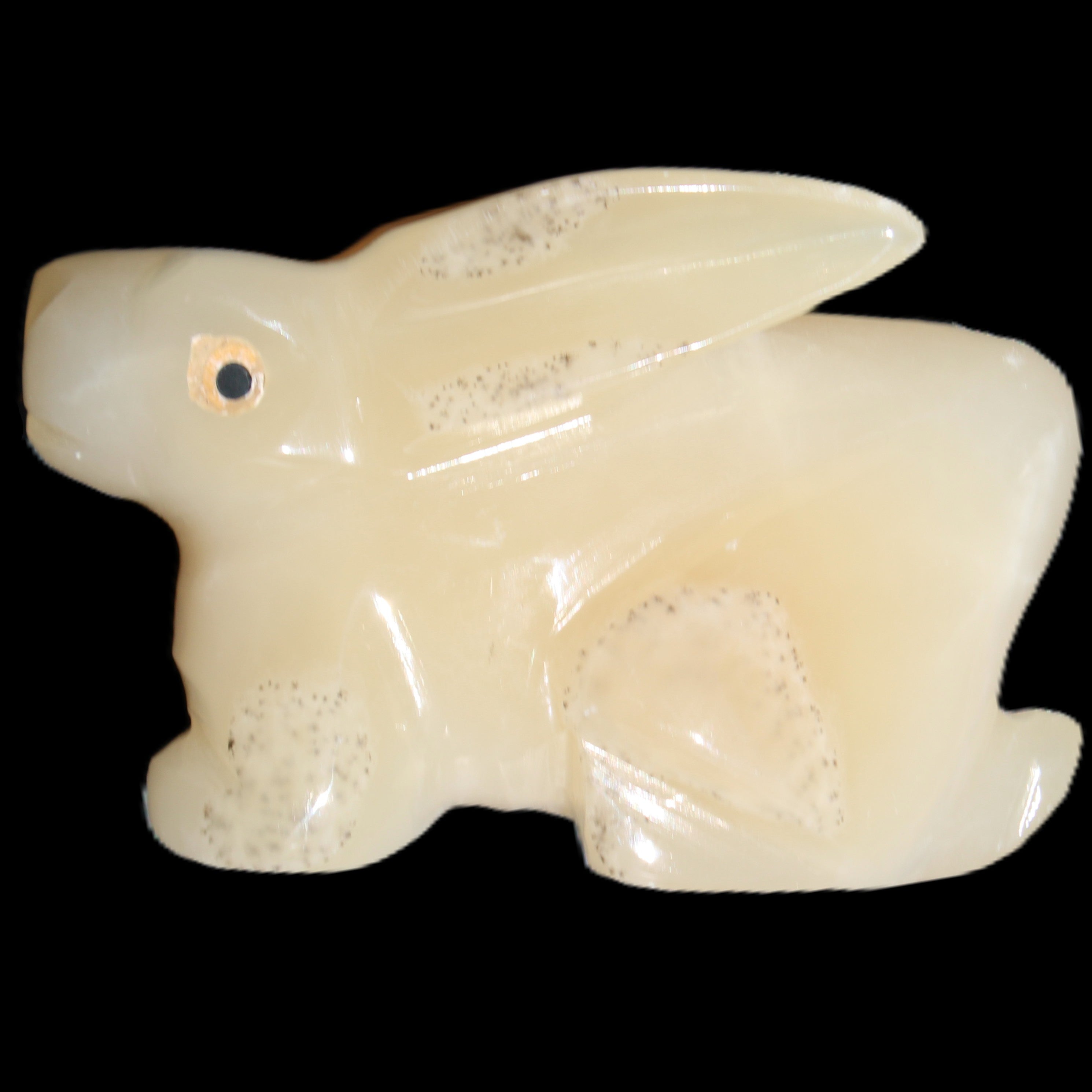 Honey Calcite bunny hand-carved 100*67*52mm 459g in sunlight - Rocks and Things Store