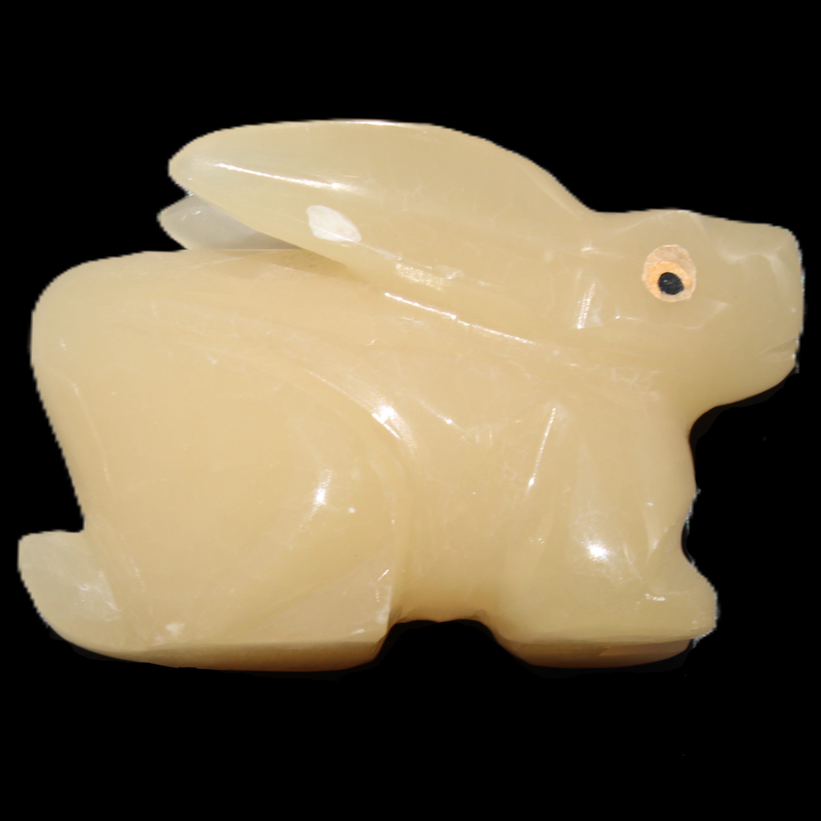 Honey Calcite bunny hand-carved 100*67*52mm 459g in sunlight - Rocks and Things Store