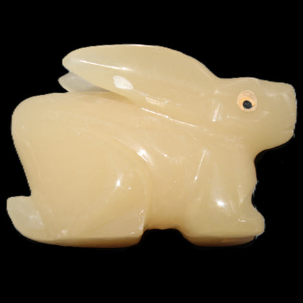 Honey Calcite bunny hand-carved 100*67*52mm 459g in sunlight - Rocks and Things Store