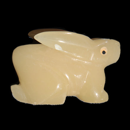 Honey Calcite bunny hand-carved 100*67*52mm 459g in sunlight - Rocks and Things Store