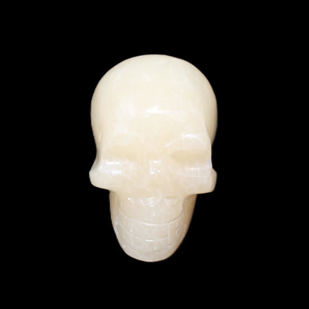 Honey Calcite skull hand-carved 60*50*39mm 192g in sunlight - Rocks and Things Store