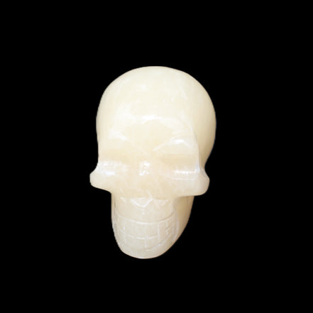 Honey Calcite skull hand-carved 60*50*39mm 192g in sunlight - Rocks and Things Store