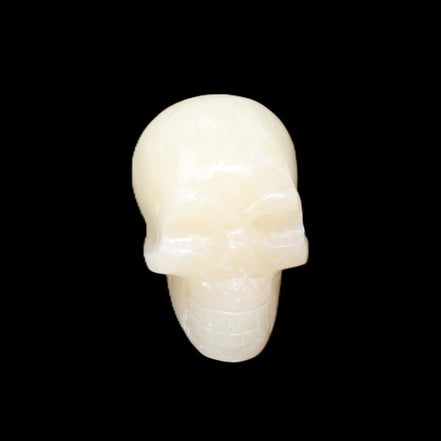 Honey Calcite skull hand-carved 60*50*39mm 192g in sunlight - Rocks and Things Store