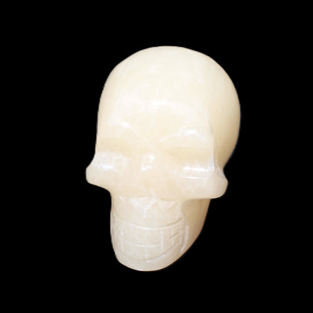 Honey Calcite skull hand-carved 60*50*39mm 192g in sunlight - Rocks and Things Store