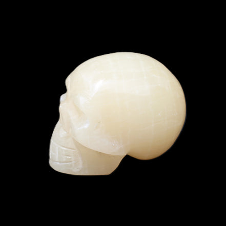Honey Calcite skull hand-carved 60*50*39mm 192g in sunlight - Rocks and Things Store