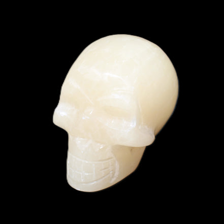 Honey Calcite skull hand-carved 60*50*39mm 192g in sunlight - Rocks and Things Store