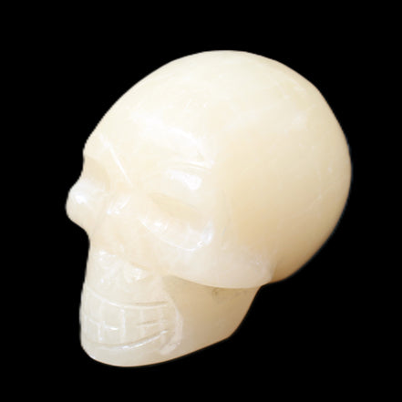 Honey Calcite skull hand-carved 60*50*39mm 192g in sunlight - Rocks and Things Store