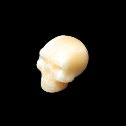 Yellow Calcite skull hand-carved 49*43*34mm 131g in sunlight - Rocks and Things Store