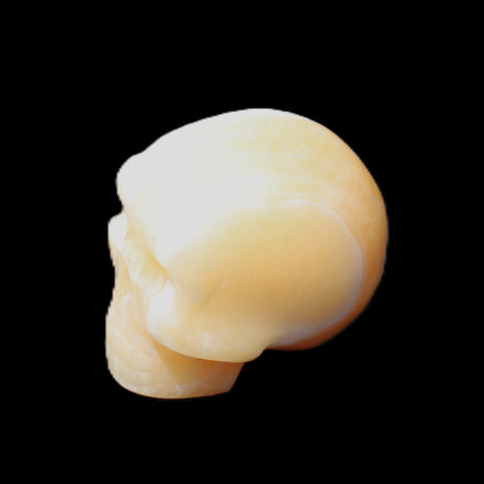 Yellow Calcite skull hand-carved 49*43*34mm 131g in sunlight - Rocks and Things Store