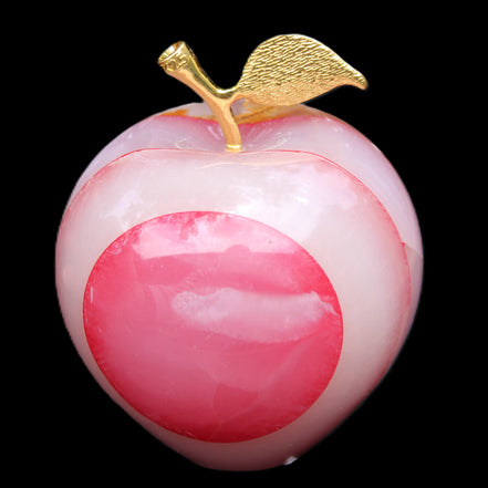 Afghan Jade Onyx hand-carved Apple 60*74mm 376g in sunlight - Rocks and Things Store