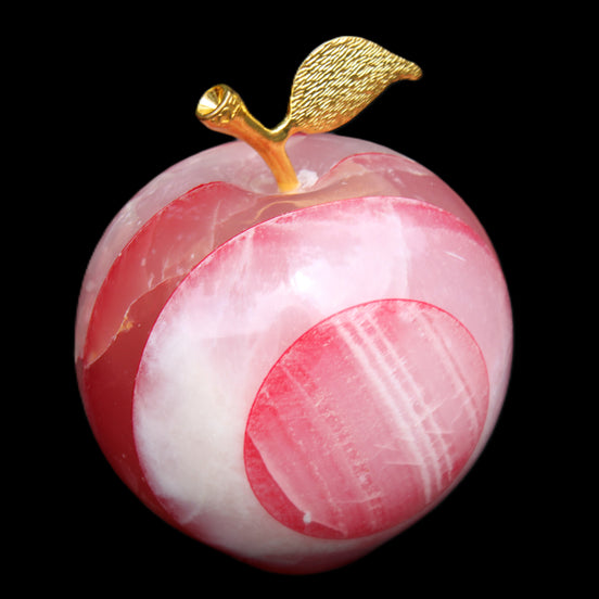 Afghan Jade Onyx hand-carved Apple 60*74mm 376g in sunlight - Rocks and Things Store