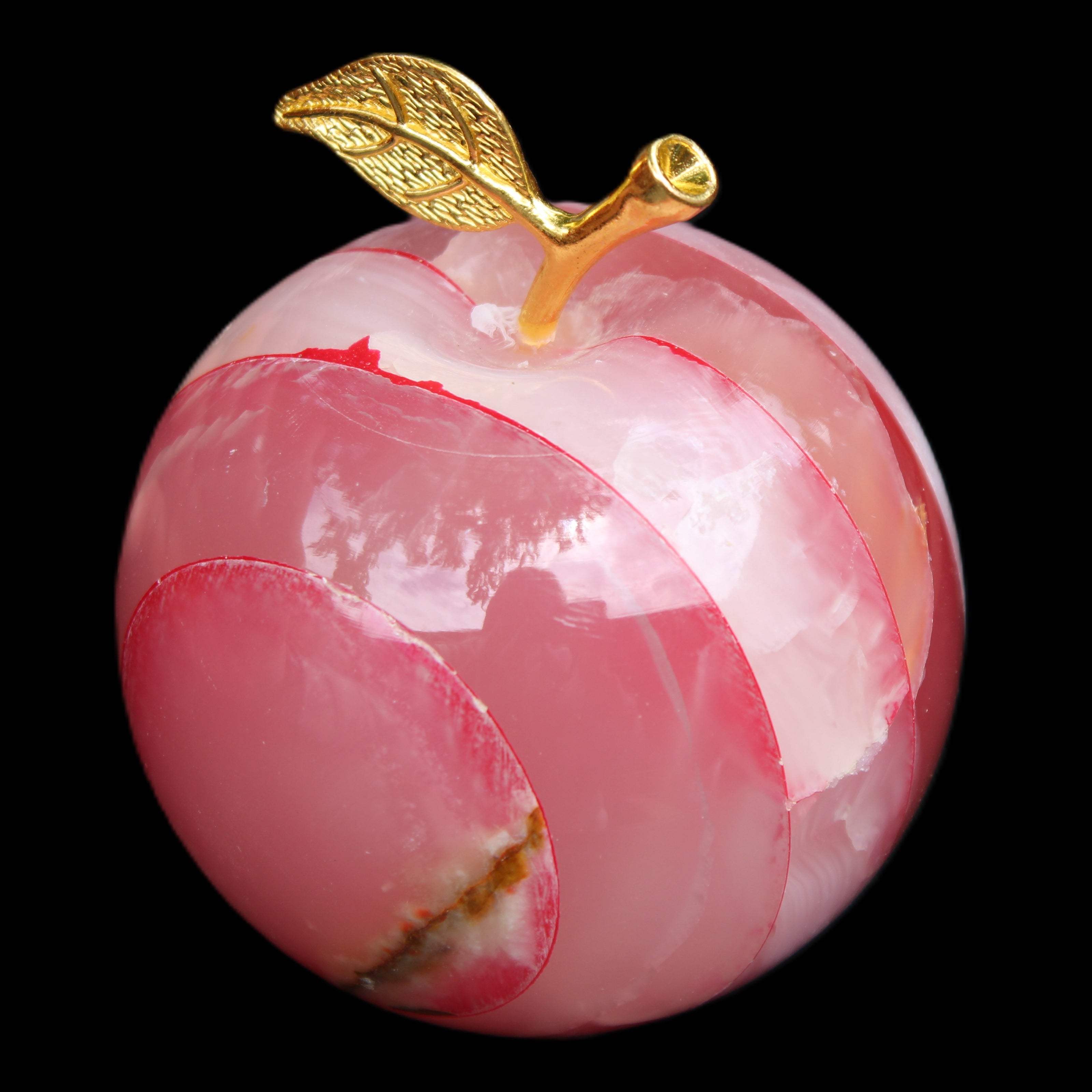 Afghan Jade Onyx hand-carved Apple 60*74mm 376g in sunlight - Rocks and Things Store