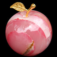 Afghan Jade Onyx hand-carved Apple 60*74mm 376g in sunlight - Rocks and Things Store