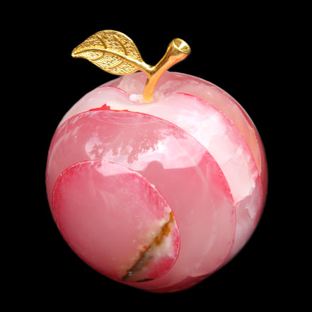 Afghan Jade Onyx hand-carved Apple 60*74mm 376g in sunlight - Rocks and Things Store