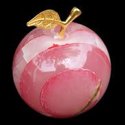 Afghan Jade Onyx hand-carved Apple 60*74mm 376g in sunlight - Rocks and Things Store