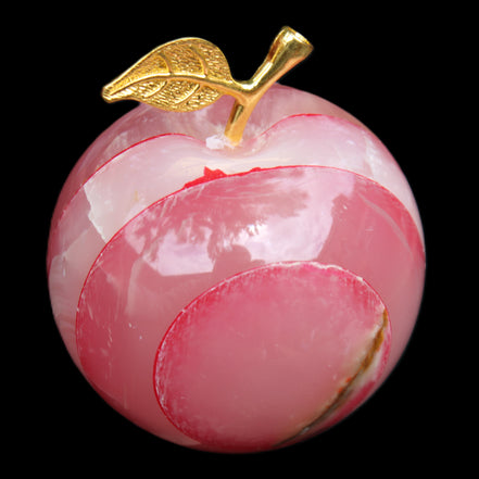 Afghan Jade Onyx hand-carved Apple 60*74mm 376g in sunlight - Rocks and Things Store