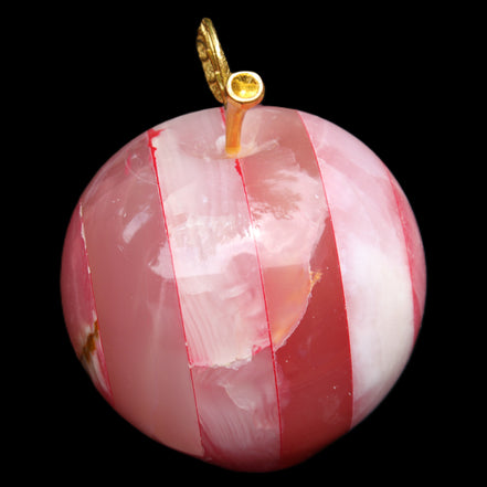 Afghan Jade Onyx hand-carved Apple 60*74mm 376g in sunlight - Rocks and Things Store
