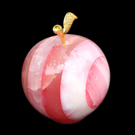 Afghan Jade Onyx hand-carved Apple 60*74mm 376g in sunlight - Rocks and Things Store