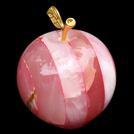 Afghan Jade Onyx hand-carved Apple 60*74mm 376g in sunlight - Rocks and Things Store