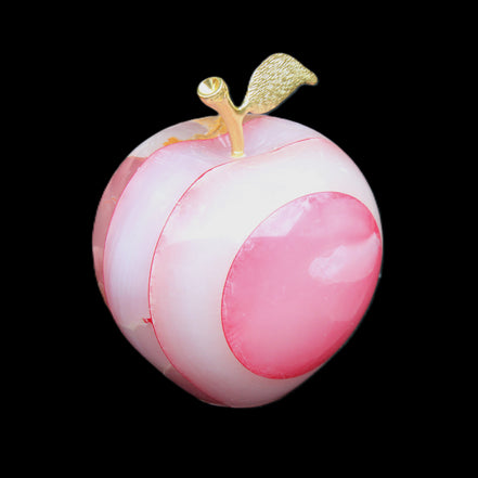 Afghan Jade Onyx hand-carved Apple 60*74mm 376g in sunlight - Rocks and Things Store