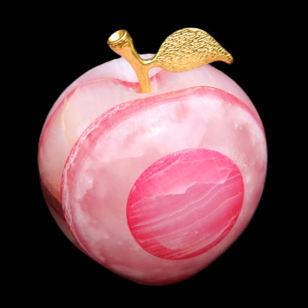 Afghan Jade Onyx hand-carved Apple 60*74mm 376g in sunlight - Rocks and Things Store