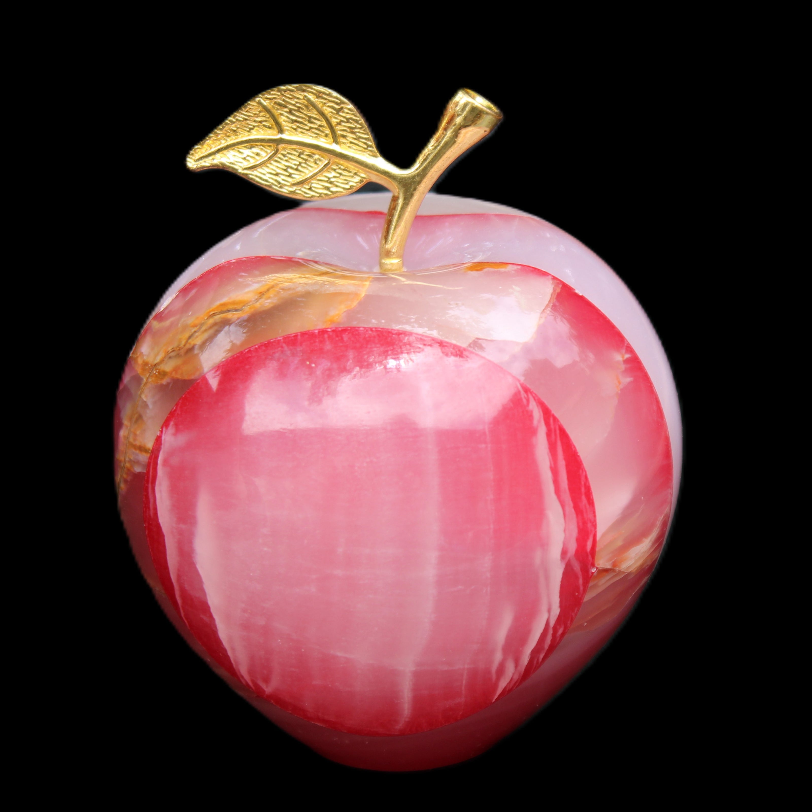 Afghan Jade Onyx hand-carved Apple 60*74mm 376g in sunlight - Rocks and Things Store