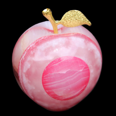 Afghan Jade Onyx hand-carved Apple 60*74mm 376g in sunlight - Rocks and Things Store