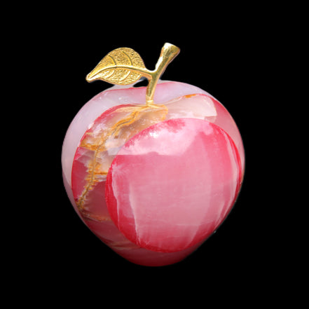 Afghan Jade Onyx hand-carved Apple 60*74mm 376g in sunlight - Rocks and Things Store