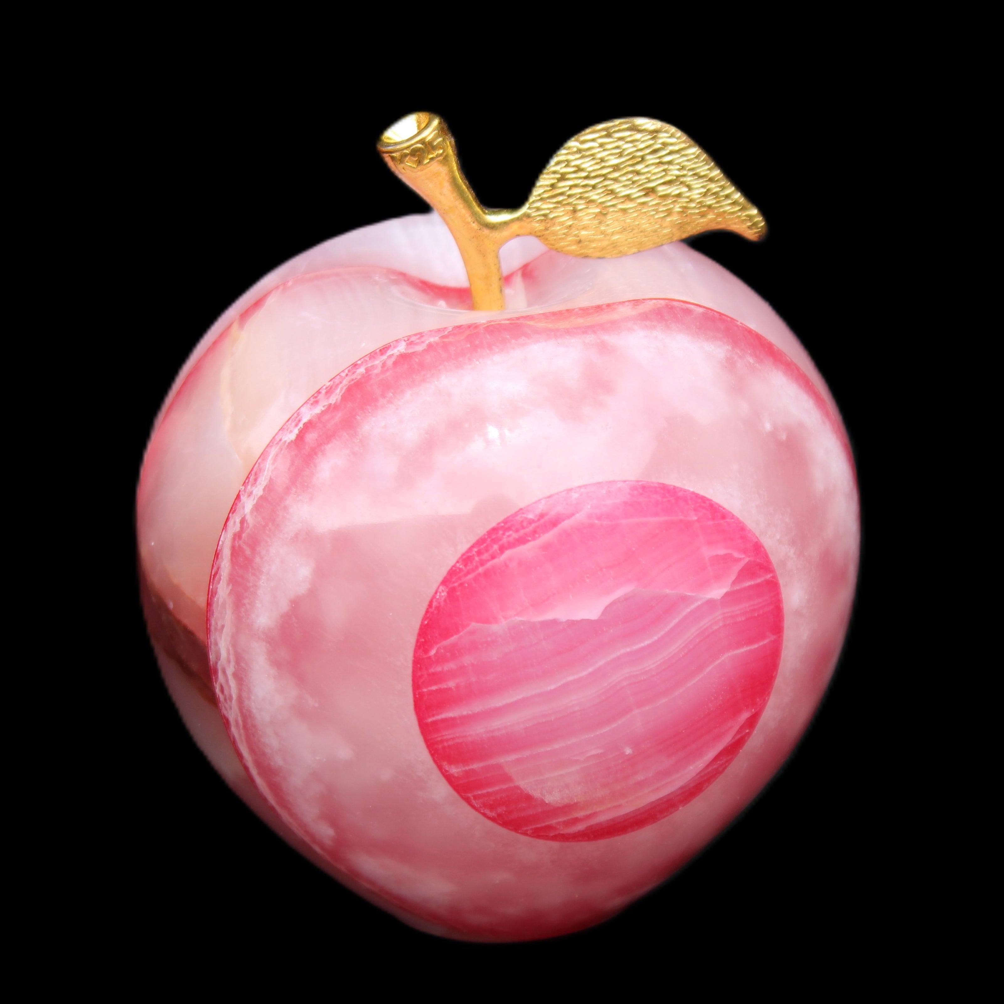 Afghan Jade Onyx hand-carved Apple 60*74mm 376g in sunlight - Rocks and Things Store