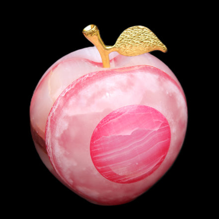 Afghan Jade Onyx hand-carved Apple 60*74mm 376g in sunlight - Rocks and Things Store