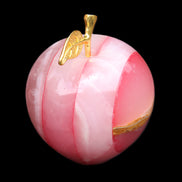 Afghan Jade Onyx hand-carved Apple 60*74mm 376g in sunlight - Rocks and Things Store