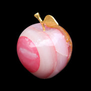 Afghan Jade Onyx hand-carved Apple 60*74mm 376g in sunlight - Rocks and Things Store