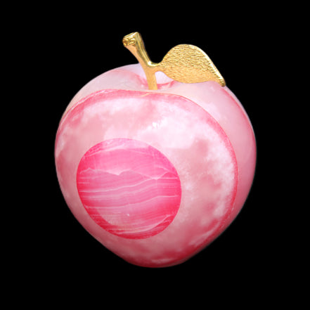 Afghan Jade Onyx hand-carved Apple 60*74mm 376g in sunlight - Rocks and Things Store