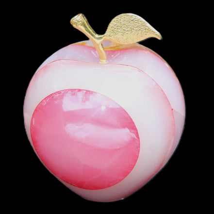 Afghan Jade Onyx hand-carved Apple 60*74mm 376g in sunlight - Rocks and Things Store