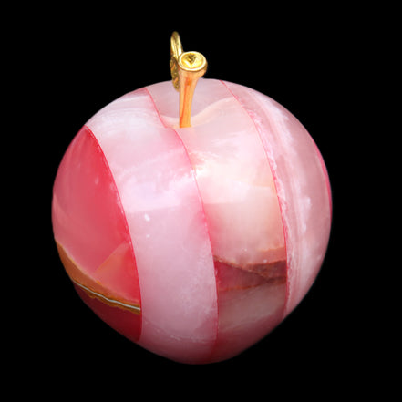 Afghan Jade Onyx hand-carved Apple 60*74mm 376g in sunlight - Rocks and Things Store