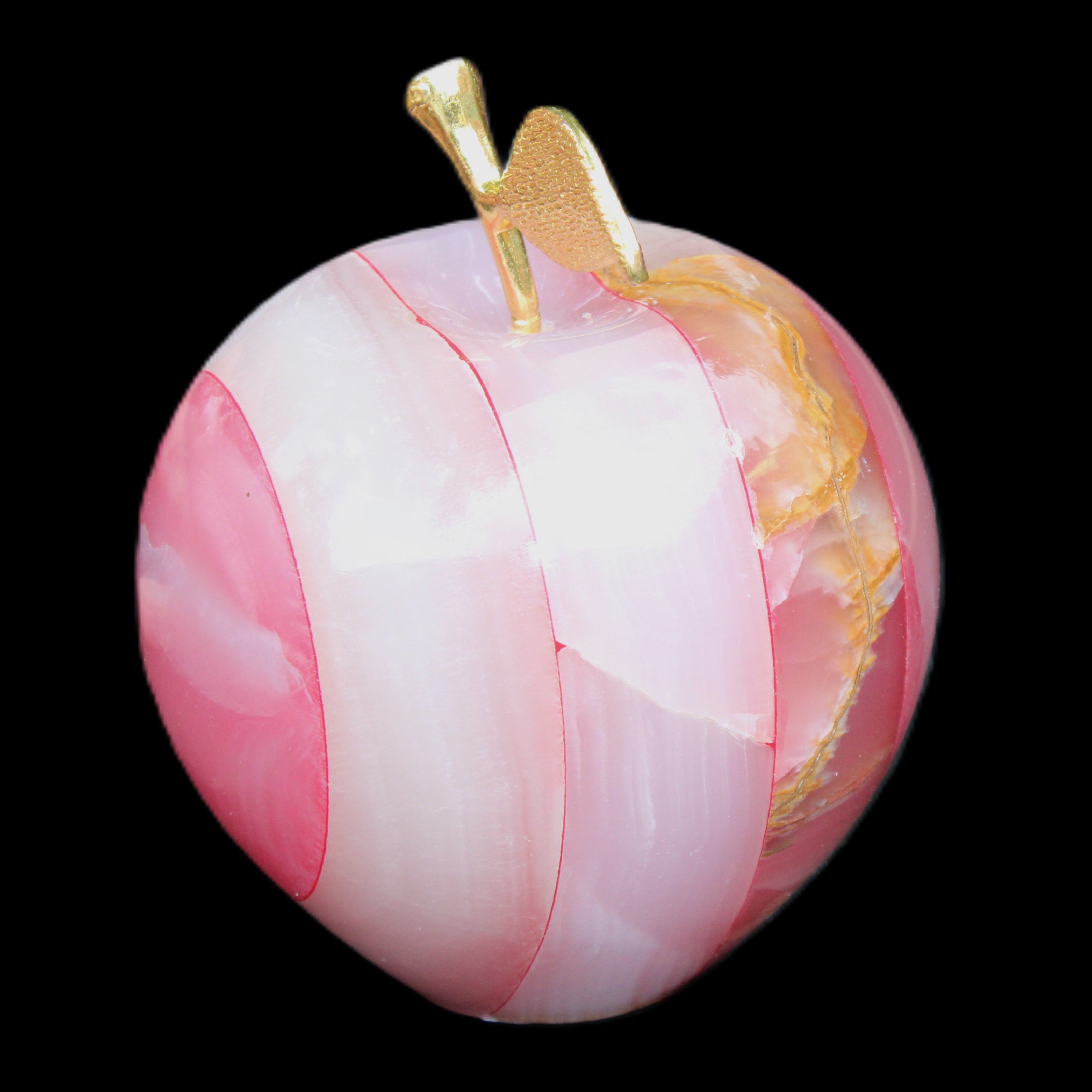 Afghan Jade Onyx hand-carved Apple 60*74mm 376g in sunlight - Rocks and Things Store