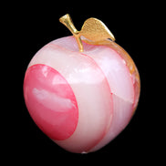 Afghan Jade Onyx hand-carved Apple 60*74mm 376g in sunlight - Rocks and Things Store