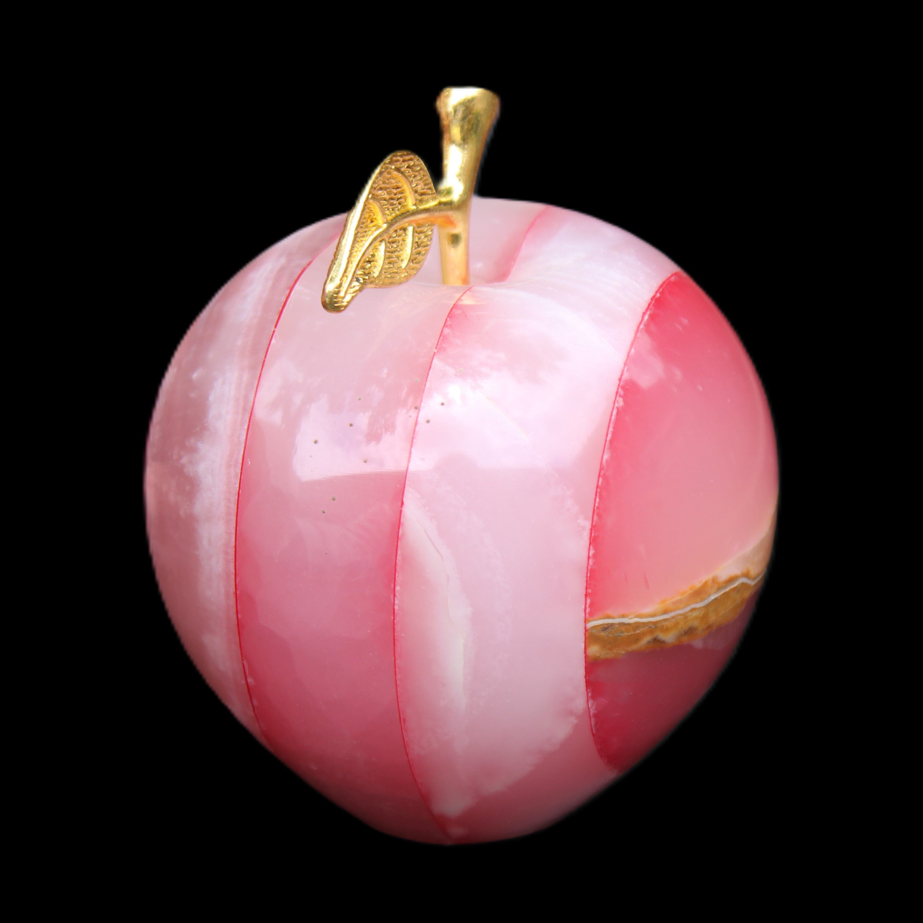 Afghan Jade Onyx hand-carved Apple 60*74mm 376g in sunlight - Rocks and Things Store