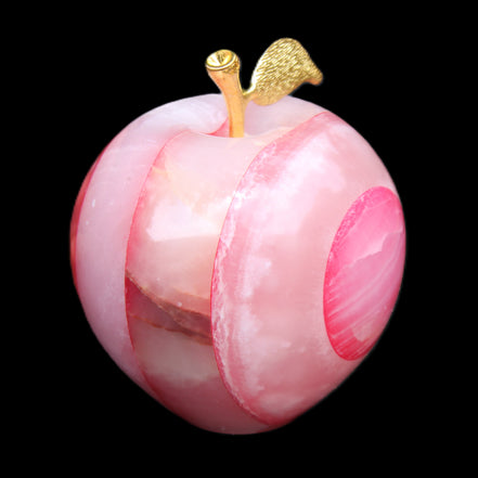 Afghan Jade Onyx hand-carved Apple 60*74mm 376g in sunlight - Rocks and Things Store