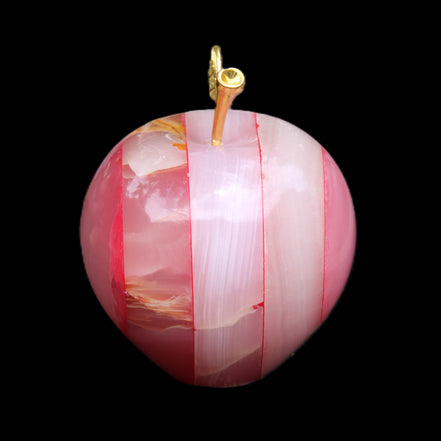 Afghan Jade Onyx hand-carved Apple 60*74mm 376g in sunlight - Rocks and Things Store