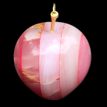 Afghan Jade Onyx hand-carved Apple 60*74mm 376g in sunlight - Rocks and Things Store