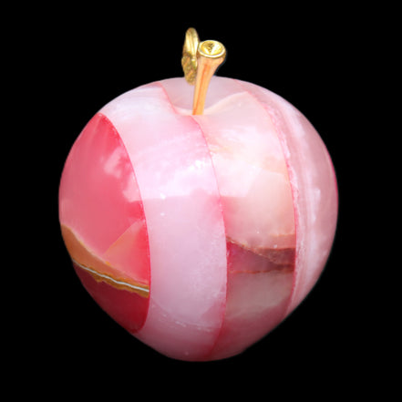 Afghan Jade Onyx hand-carved Apple 60*74mm 376g in sunlight - Rocks and Things Store