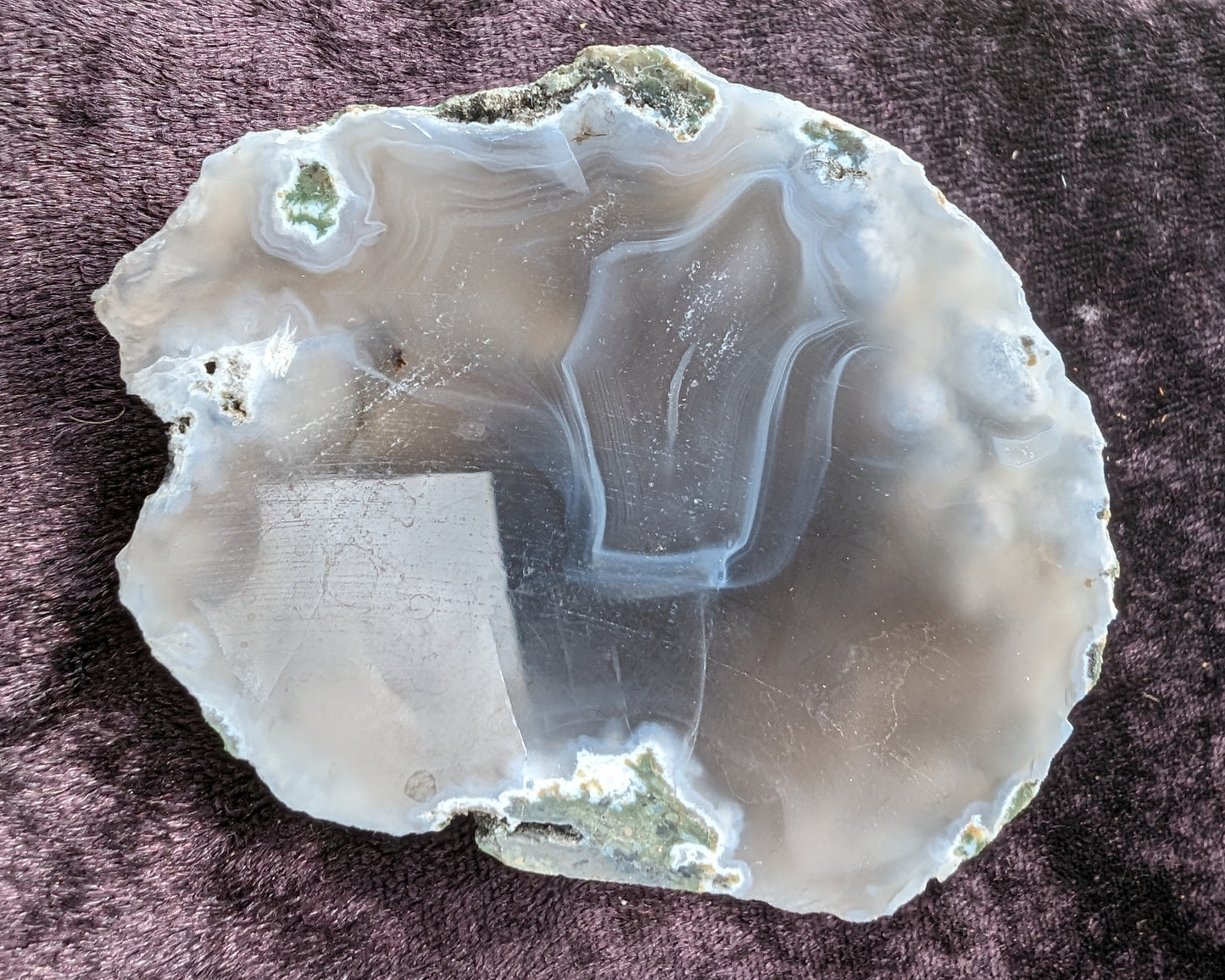 Agate ocean-rock-pool geode slice 94g