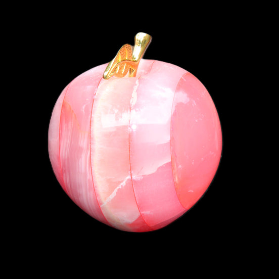 Pink Lady Afghan Jade Onyx hand-carved Apple 60*74mm 405-427g in sunlight - Rocks and Things Store